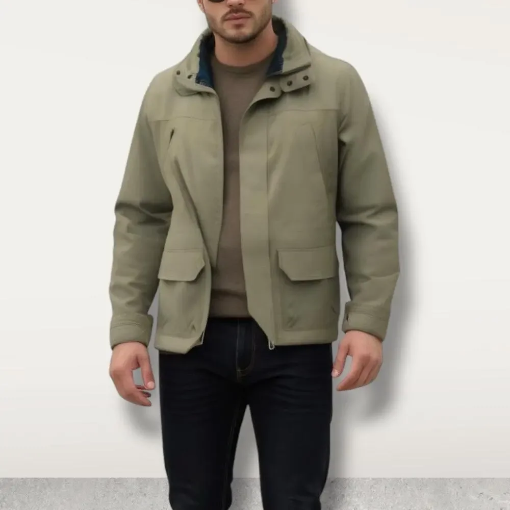 J. Crew Men's M‎ Insulated Barn Jacket Khaki Tan Utility Workwear Chore Coat